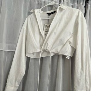 Zara Cropped Collared Shirt